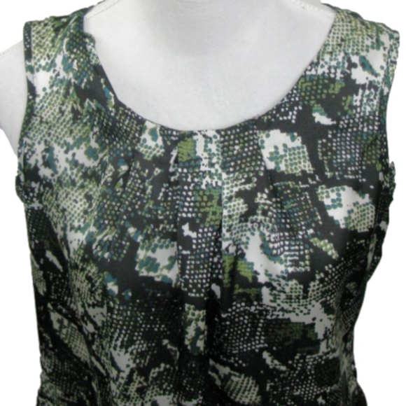 Notations Tops - NOTATIONS Green/Black Snakeskin Sleeveless Blouse Size Medium